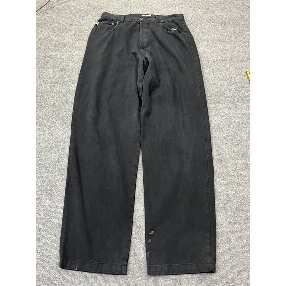 KIKWEAR 90s Denim Y2K Skater Baggy Wide Leg Jeans 34x33 Streetwear Raver Hip Hop - Picture 1 of 13